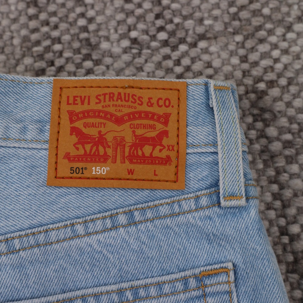 Levi's 501 150th Anniversary Jeans Womens 29 Light Wash Patchwork Straight Leg